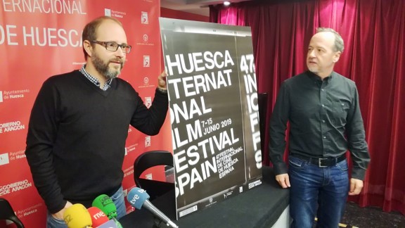 Un cartel que evoca las películas en 35 mm ilustra el Festival de Cine de Huesca