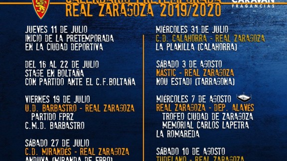 El Zaragoza se probará ante un Tercera, cuatro Segundas B y un Primera
