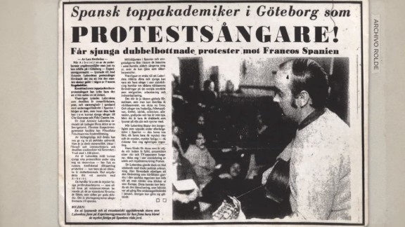 Cuando Labordeta cantó en Suecia por los presos políticos del franquismo