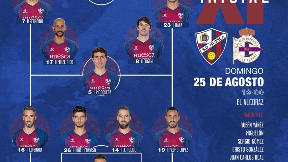 Onces confirmados en el SD Huesca - RC Deportivo