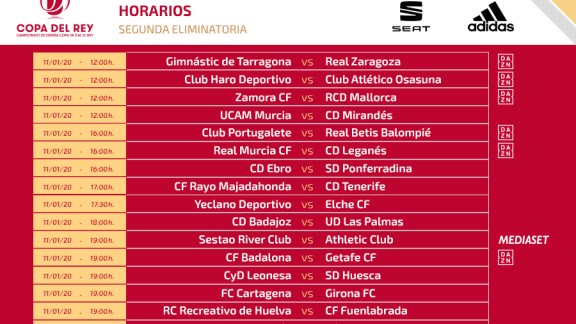 Horarios confirmados para nuestros equipos aragoneses en Copa del Rey