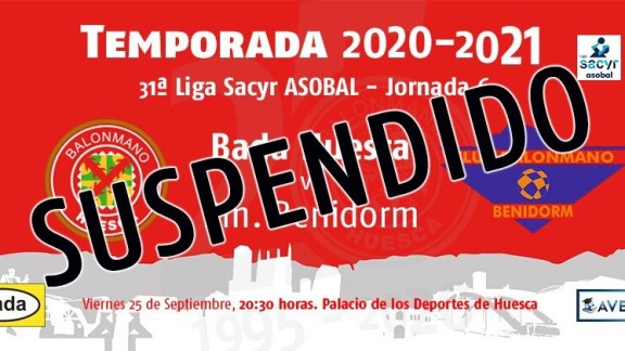 El Bada Huesca - Benidorm se aplaza por casos positivos en COVID - 19
