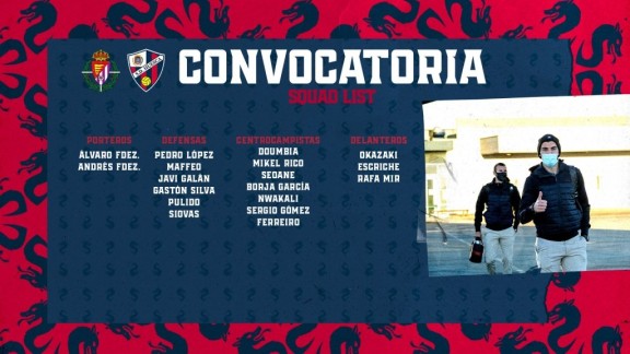 Pacheta convoca a 18 futbolistas para el duelo ante el Valladolid
