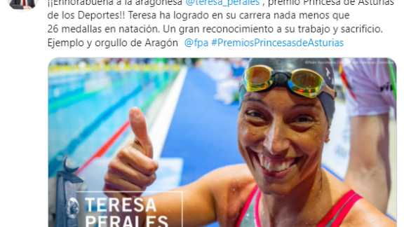 Aragón, orgullosa de Teresa Perales