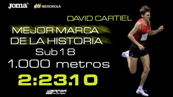 David Cartiel firma la mejor marca española Sub-18 de la historia en los 1.000 metros