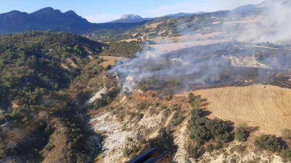Un incendio en Isábena calcina 34,3 hectáreas agrícolas y forestales
