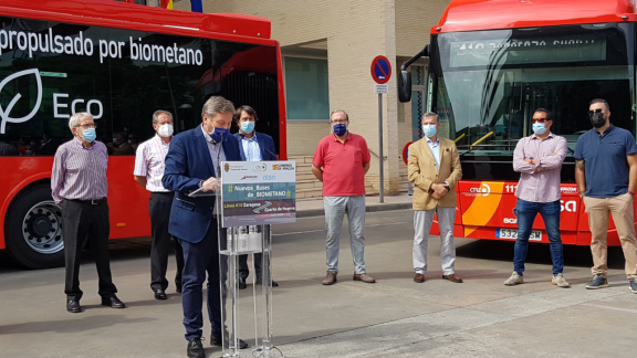 Autobuses movidos con biometano unirán Zaragoza y Cuarte de Huerva
