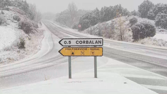 Las nevadas llegan a la provincia de Teruel y se espera que puedan ir a más
