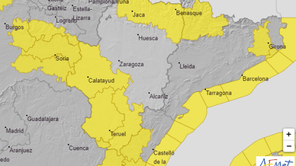 Alerta por nevadas, lluvias y viento en varios puntos de Aragón