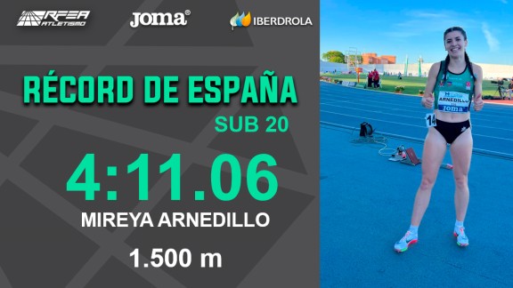 Mireya Arnedillo logra el récord de España Sub-20 del 1.500m