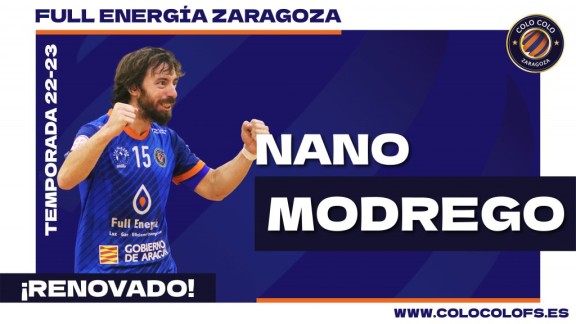 Nano Modrego renueva una temporada más con el Full Energía Zaragoza