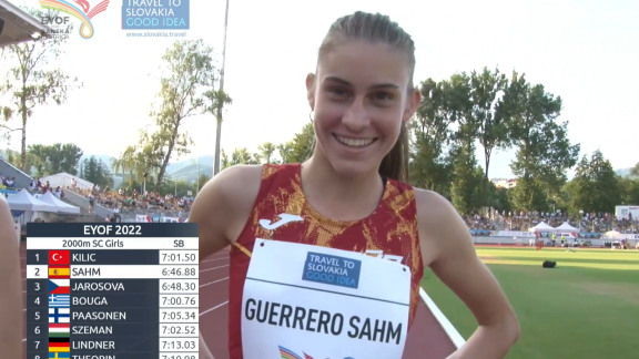 Greta Guerrero, medalla de oro en 2.000m obstáculos en el Festival Olímpico de la Juventud Europea