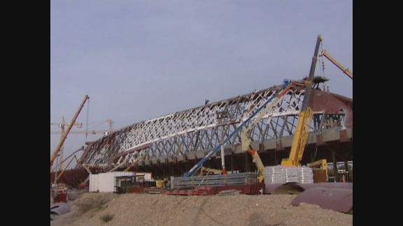 Obras en el Pabellón Puente de la Expo