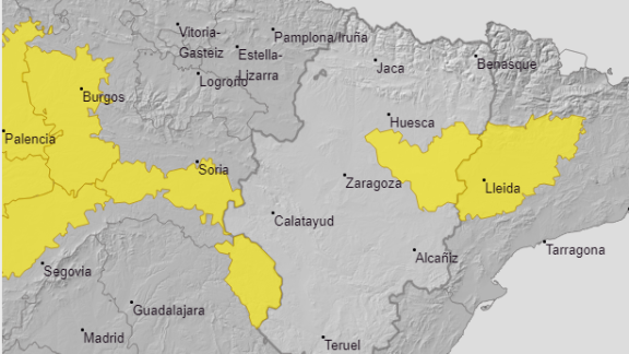 Alerta amarilla este lunes por nieblas en el sur de Huesca, localmente engelantes