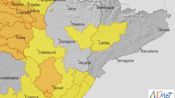 El aviso por tormentas pasa a nivel naranja este sábado en Albarracín y Jiloca