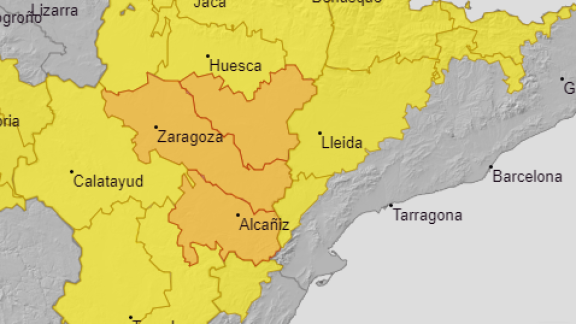 Aviso de nivel naranja por tormentas en la zona central de Aragón