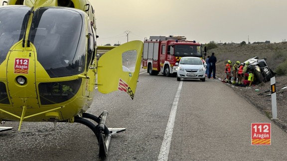 Herido grave un hombre de 71 años al salirse el vehículo que conducía en la N-2 en Osera de Ebro