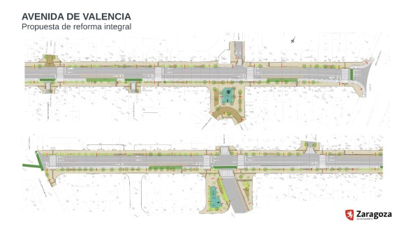 Así será la futura avenida de Valencia: nuevas zonas de juego y descanso, y una banda verde en las aceras