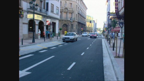 Obras de reforma en la calle San Vicente de Paúl, en Zaragoza
