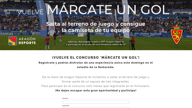 Apúntate ya para participar en ¡Márcate un gol!.