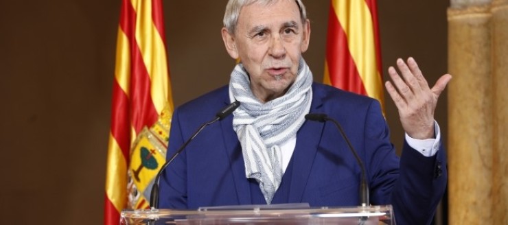 Joaquin Carbonell en 2019 cuando recibió la medalla al mérito cultural del Gobierno de Aragón.