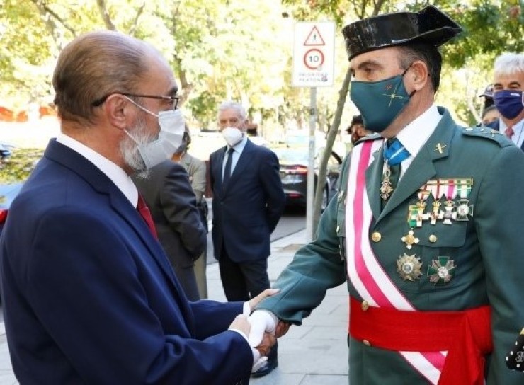 El presidente de Aragón, en el acto de conmemoración de la patrona de la Guardia Civil.