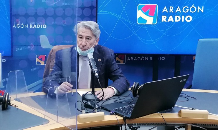 Aurelio López de Hita, presidente de CEPYME, en los estudios de Aragón Radio.