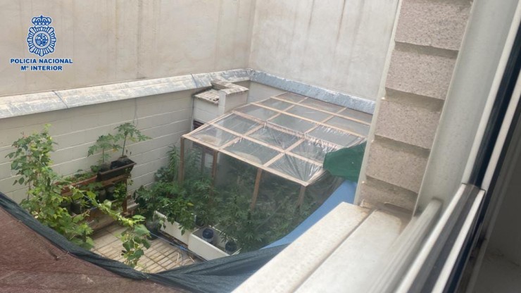 Imagen del domicilio en el que se hallaron casi cuatro kilos de marihuana. | Policía Nacional