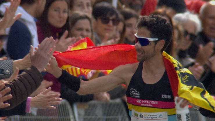 Javi Guerra, ganador de la Maratón. Foto: Aragón Deporte