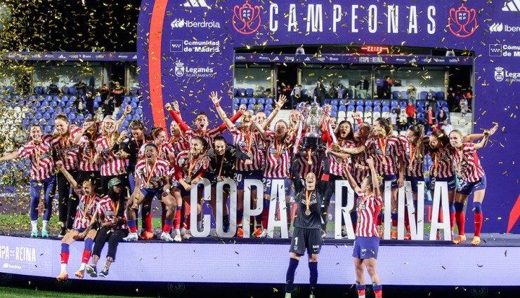 Imagen de la celebración de la plantilla del Atlético de Madrid. Foto: Atlético