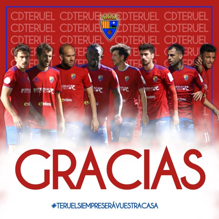 Los ocho jugadores que abandonan el club turolense. Foto: CD Teruel