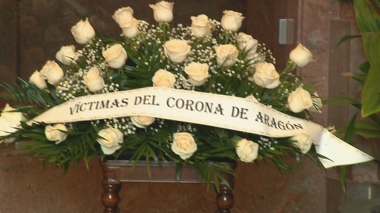 Zaragoza rinde homenaje a las víctimas y familiares del incendio del hotel Corona de Aragón, en 1979.