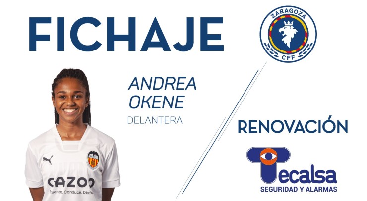 Andrea Okene, nueva delantera del Zaragoza CFF.