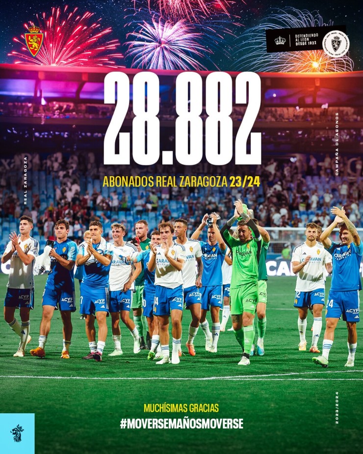 El Real Zaragoza alcanza el récord histórico de abonados.