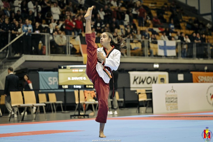 Noa Zárate, durante el Campeonato de Europa. Foto: Federación Española de Taekwondo