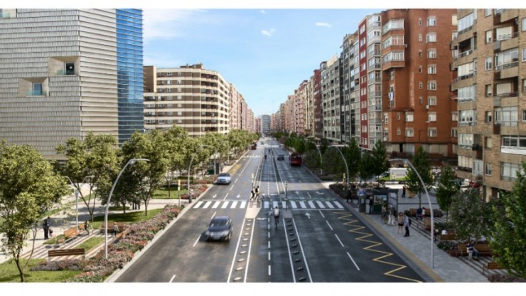 Recreación de cómo quedará la avenida de Navarra tras su reforma / Ayuntamiento de Zaragoza.
