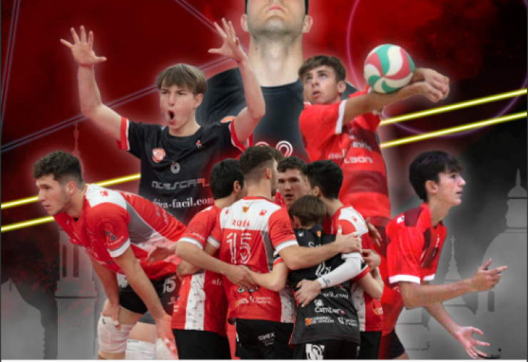 Cartel del III Campeonato de España júnior masculino de voleibol que se disputa en Zaragoza, Zuera y Utebo