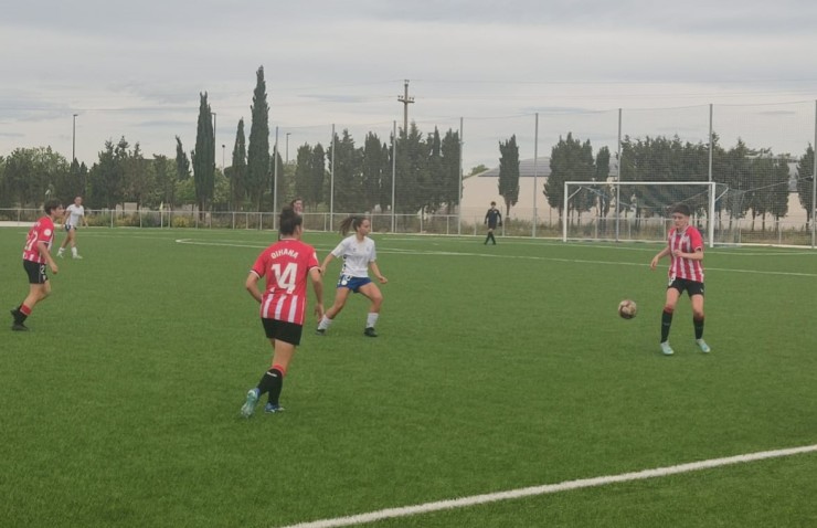 Una imagen del encuentro disputado este domingo en el CDM Mudéjar. Foto: Zaragoza CFF