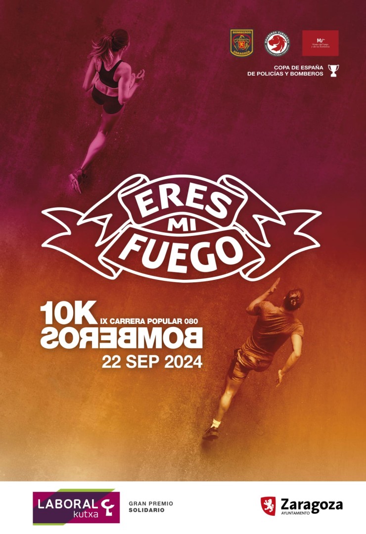Cartel oficial de la 10K de Bomberos que se disputará el 22 de septiembre.