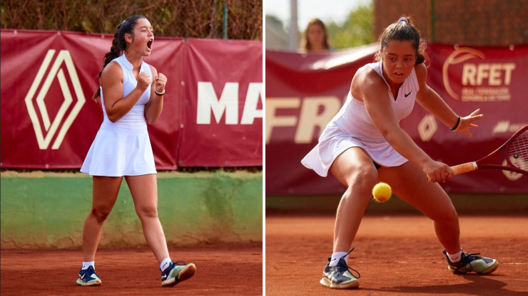 La joven zaragozana en la final del Campeonato de España de Tenis.